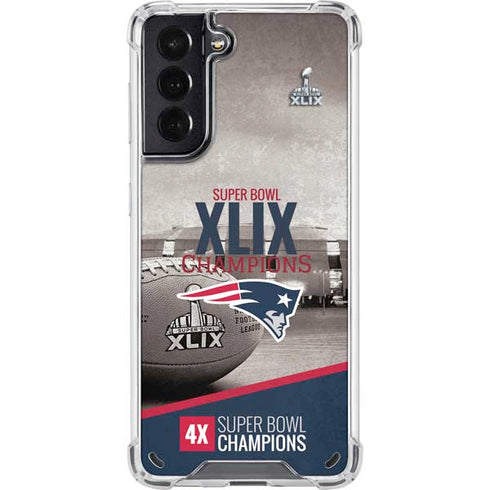 NFL Patriots Super Bowl XLIX Champs Galaxy S21 5G Clear Case