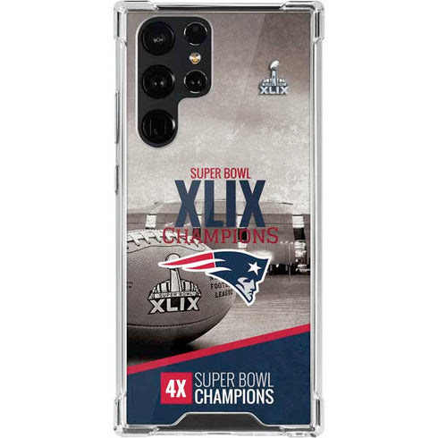 NFL Patriots Super Bowl XLIX Champs Galaxy S22 Ultra Clear Case