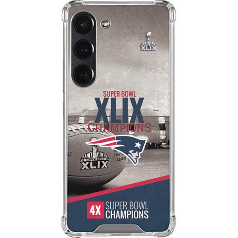 NFL Patriots Super Bowl XLIX Champs Galaxy S23 Clear Case