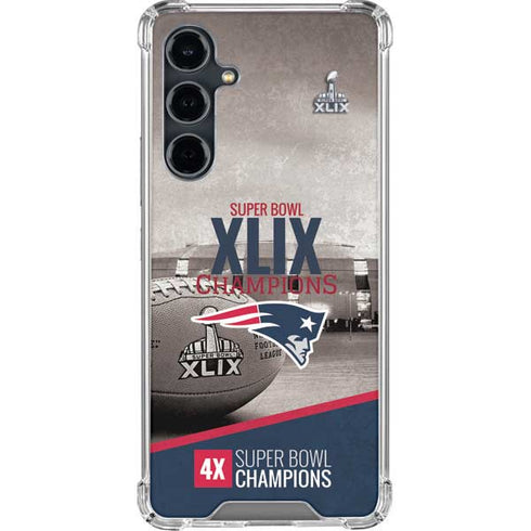 NFL Patriots Super Bowl XLIX Champs Galaxy S23 FE Clear Case