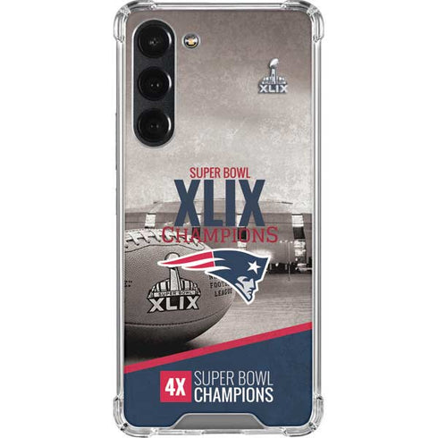 NFL Patriots Super Bowl XLIX Champs Galaxy S23 Plus Clear Case