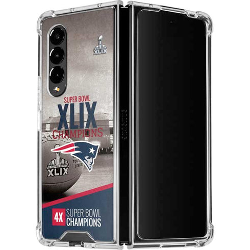 NFL Patriots Super Bowl XLIX Champs Galaxy Z Fold4 5G Clear Case