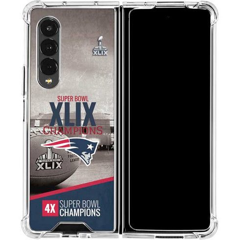 NFL Patriots Super Bowl XLIX Champs Galaxy Z Fold4 5G Clear Case