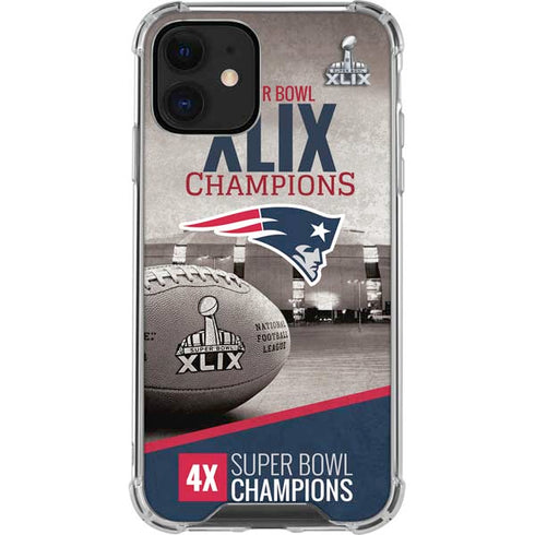 NFL Patriots Super Bowl XLIX Champs iPhone 12 Mini Clear Case