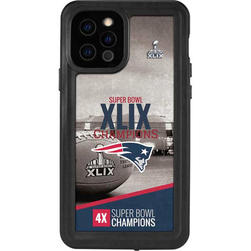 NFL Patriots Super Bowl XLIX Champs iPhone 12 Pro Waterproof Case