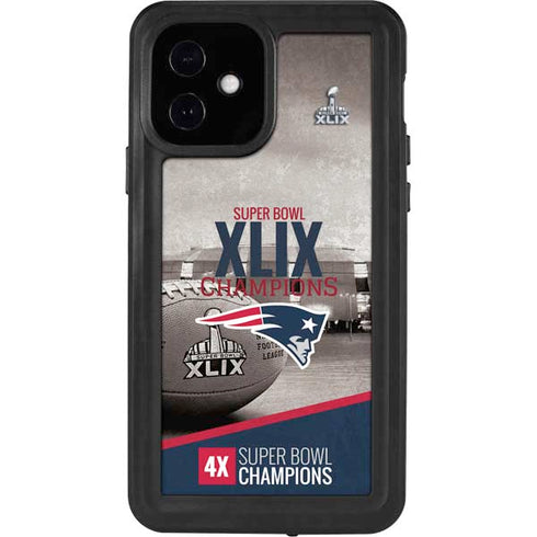 NFL Patriots Super Bowl XLIX Champs iPhone 12 Waterproof Case