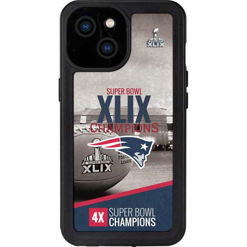 NFL Patriots Super Bowl XLIX Champs iPhone 13 Mini Waterproof Case