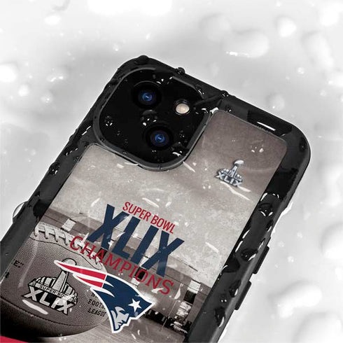 NFL Patriots Super Bowl XLIX Champs iPhone 13 Mini Waterproof Case