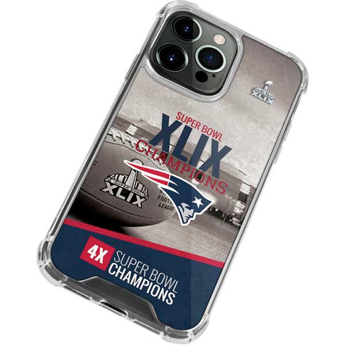 NFL Patriots Super Bowl XLIX Champs iPhone 13 Pro Clear Case