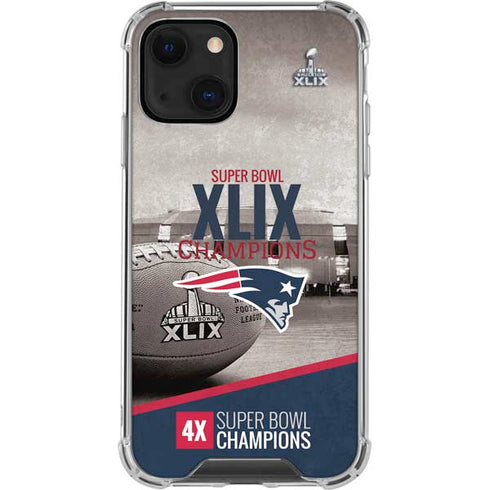 NFL Patriots Super Bowl XLIX Champs iPhone 14 Plus Clear Case