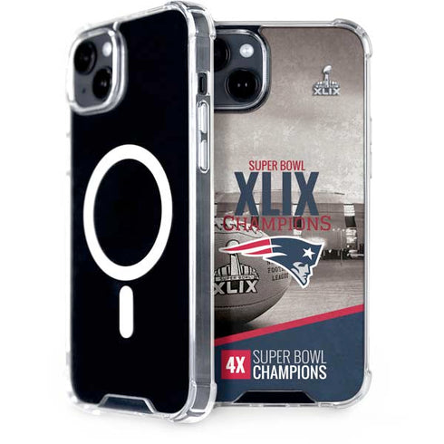 NFL Patriots Super Bowl XLIX Champs iPhone 15 Plus MagSafe Case