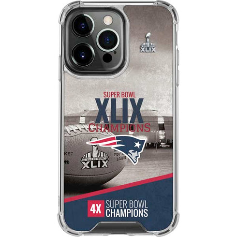 NFL Patriots Super Bowl XLIX Champs iPhone 15 Pro Clear Case