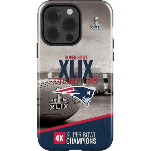 NFL Patriots Super Bowl XLIX Champs iPhone 14 Pro Impact Case