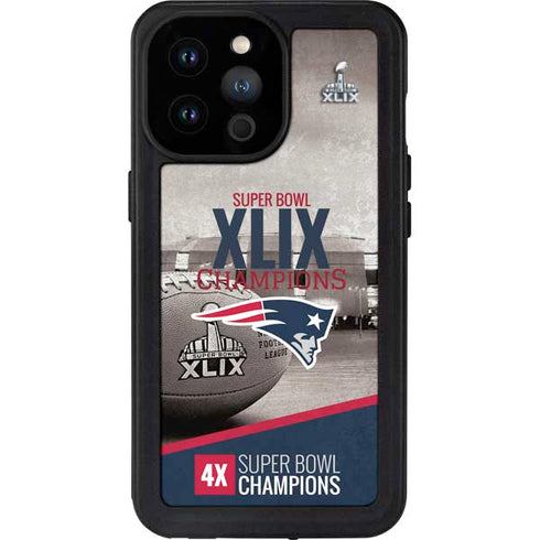 NFL Patriots Super Bowl XLIX Champs iPhone 14 Pro Max Waterproof Case