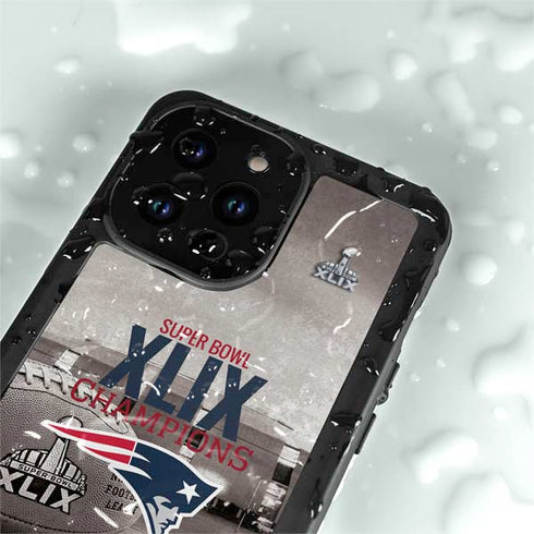 NFL Patriots Super Bowl XLIX Champs iPhone 14 Pro Max Waterproof Case