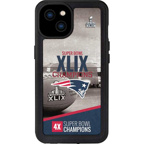 NFL Patriots Super Bowl XLIX Champs iPhone 15 Plus Waterproof Case
