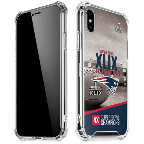 NFL Patriots Super Bowl XLIX Champs iPhone XS Max Clear Case