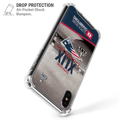 NFL Patriots Super Bowl XLIX Champs iPhone XS Max Clear Case