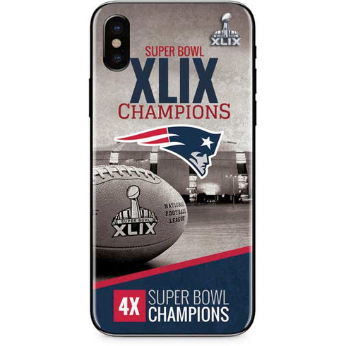 NFL Patriots Super Bowl XLIX Champs iPhone XS Skin