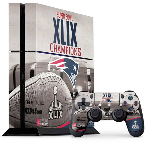 NFL Patriots Super Bowl XLIX Champs PS4 Console and Controller Bundle Skin