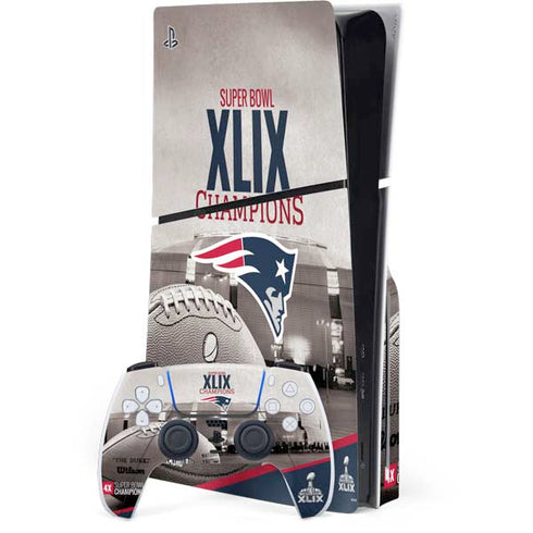 NFL Patriots Super Bowl XLIX Champs PS5 Slim Disk Bundle Skin