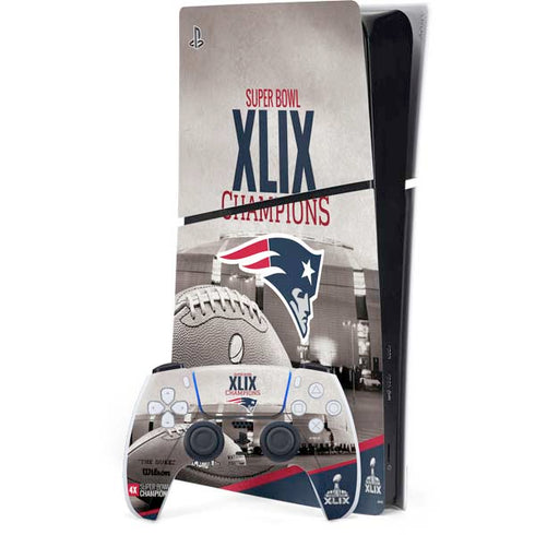 NFL Patriots Super Bowl XLIX Champs PS5 Slim Digital Edition Bundle Skin