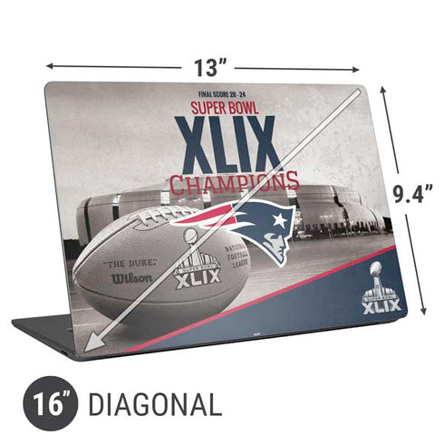 NFL Patriots Super Bowl XLIX Champs Universal Laptop 16in (13 x 9.4in) Skin
