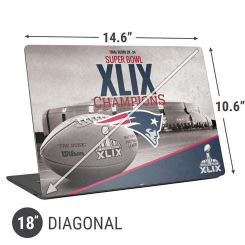 NFL Patriots Super Bowl XLIX Champs Universal Laptop 18in (14.6 x 10.6in) Skin