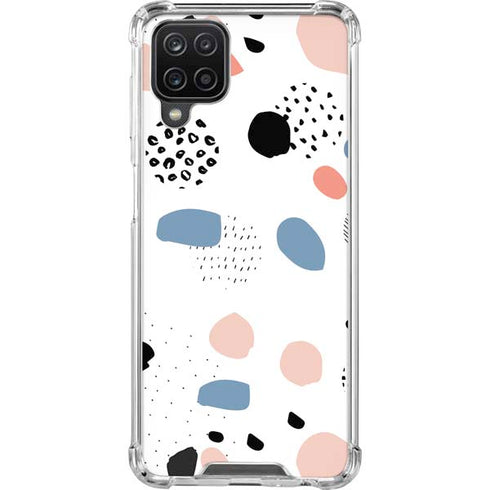 Patterned Dots Galaxy A12 Clear Case