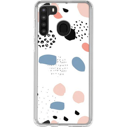 Patterned Dots Galaxy A21 Clear Case