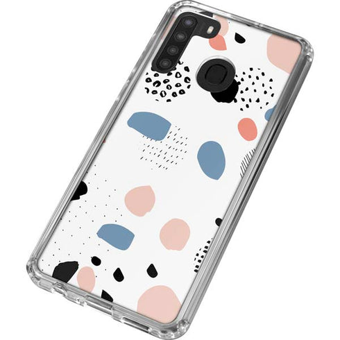 Patterned Dots Galaxy A21 Clear Case