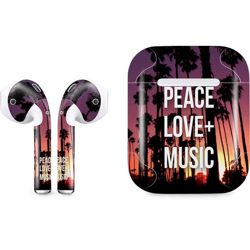 Peace Love And Music Apple AirPods Skin