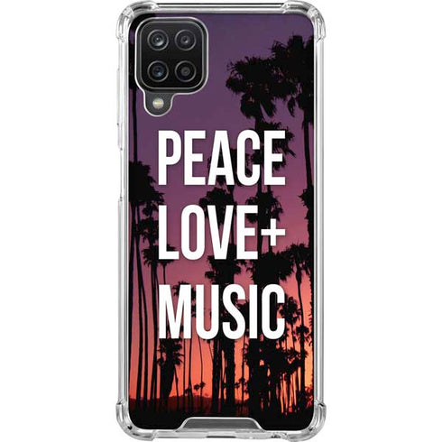 Peace Love And Music Galaxy A12 Clear Case