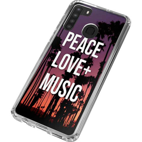 Peace Love And Music Galaxy A21 Clear Case