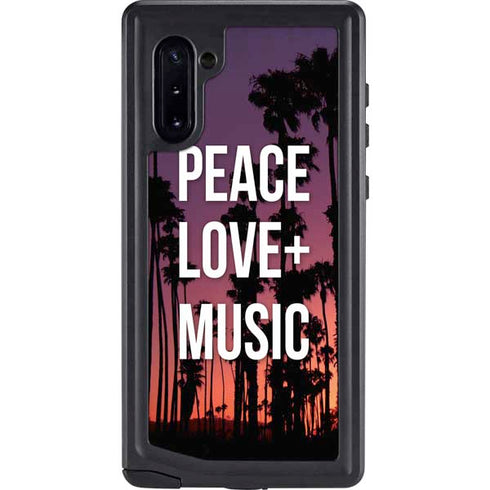 Peace Love And Music Galaxy Note 10 Waterproof Case