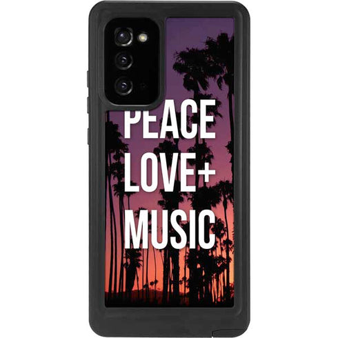 Peace Love And Music Galaxy Note20 5G Waterproof Case