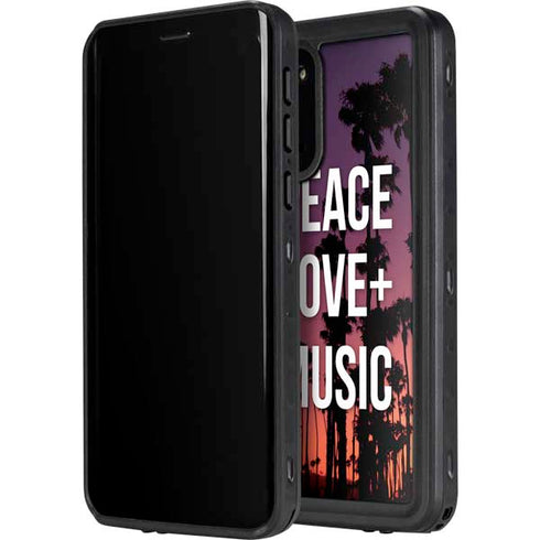 Peace Love And Music Galaxy S20 Plus Waterproof Case