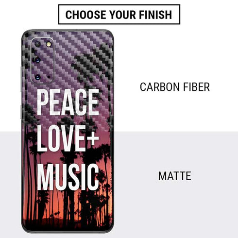 Peace Love And Music Galaxy S20 Skin