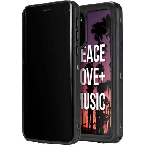 Peace Love And Music Galaxy S20 Waterproof Case