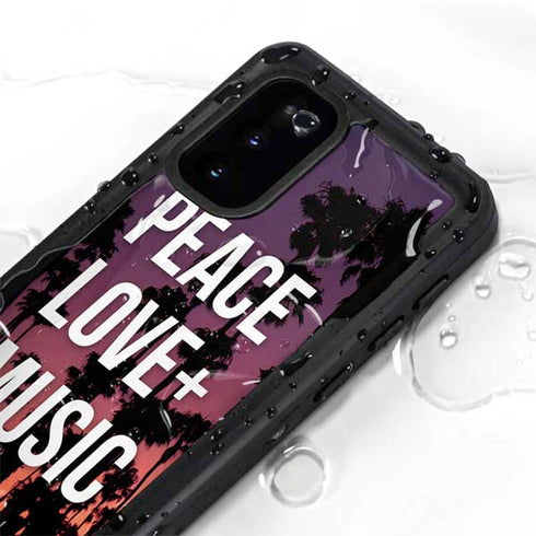 Peace Love And Music Galaxy S20 Waterproof Case