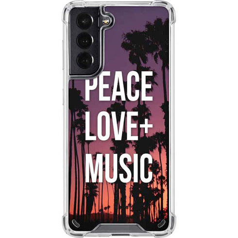 Peace Love And Music Galaxy S21 5G Clear Case