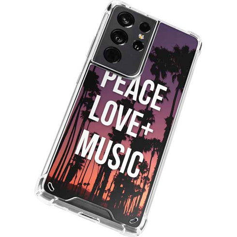 Peace Love And Music Galaxy S21 Ultra 5G Clear Case