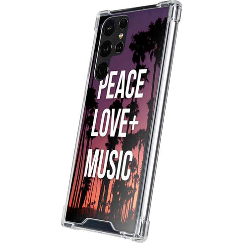 Peace Love And Music Galaxy S22 Ultra Clear Case