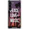 Peace Love And Music Galaxy S23 Clear Case