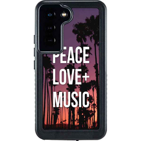 Peace Love And Music Galaxy S23 Waterproof Case