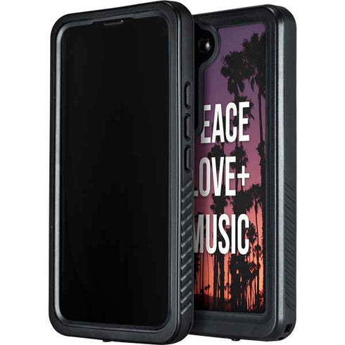 Peace Love And Music Galaxy S23 Waterproof Case