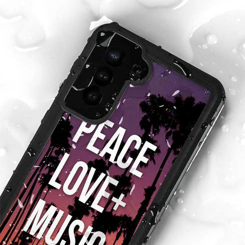 Peace Love And Music Galaxy S23 Waterproof Case