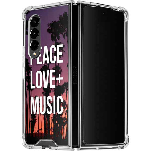 Peace Love And Music Galaxy Z Fold4 5G Clear Case