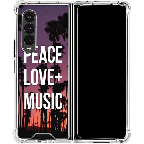 Peace Love And Music Galaxy Z Fold4 5G Clear Case