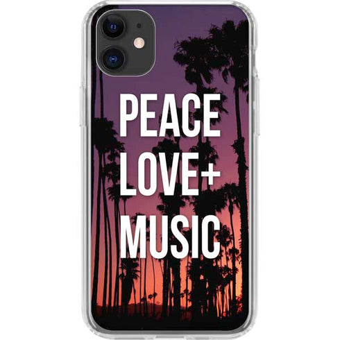 Peace Love And Music iPhone 11 Clear Case